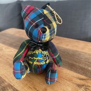 Plaid Teddy Bear Bag Charm by MAC Makeup